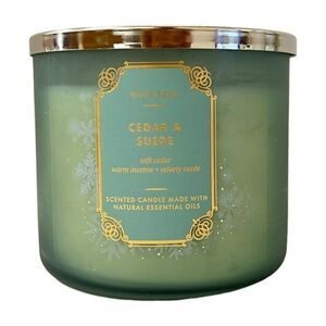WhiteBarn BBW Cedar & Suede 3-wick candle NWT